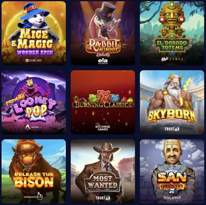 Aanbod van gokspellen Booms Bet Casino